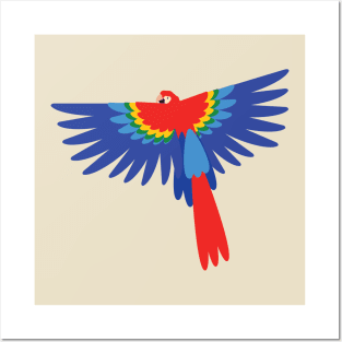 Colorful scarlet macaw Posters and Art